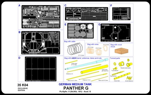 Aber 35K04 German medium tank Pz. Kpfw. V, Panther, Ausf. G (Sd. Kfz. 171) 1/35 – zdjęcie 5
