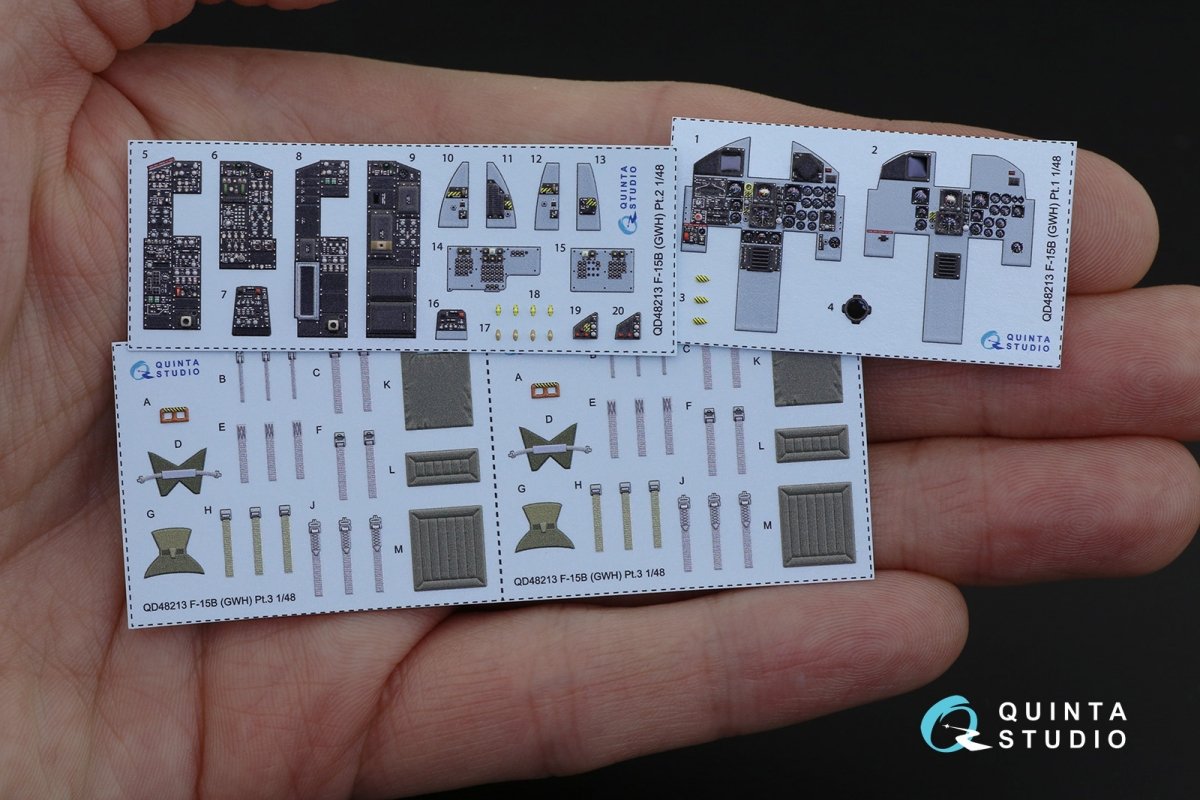 Quinta Studio QD48213 F-15B 3D-Printed &amp;amp; colored Interior on decal paper (GWH) 1/48 – image 9