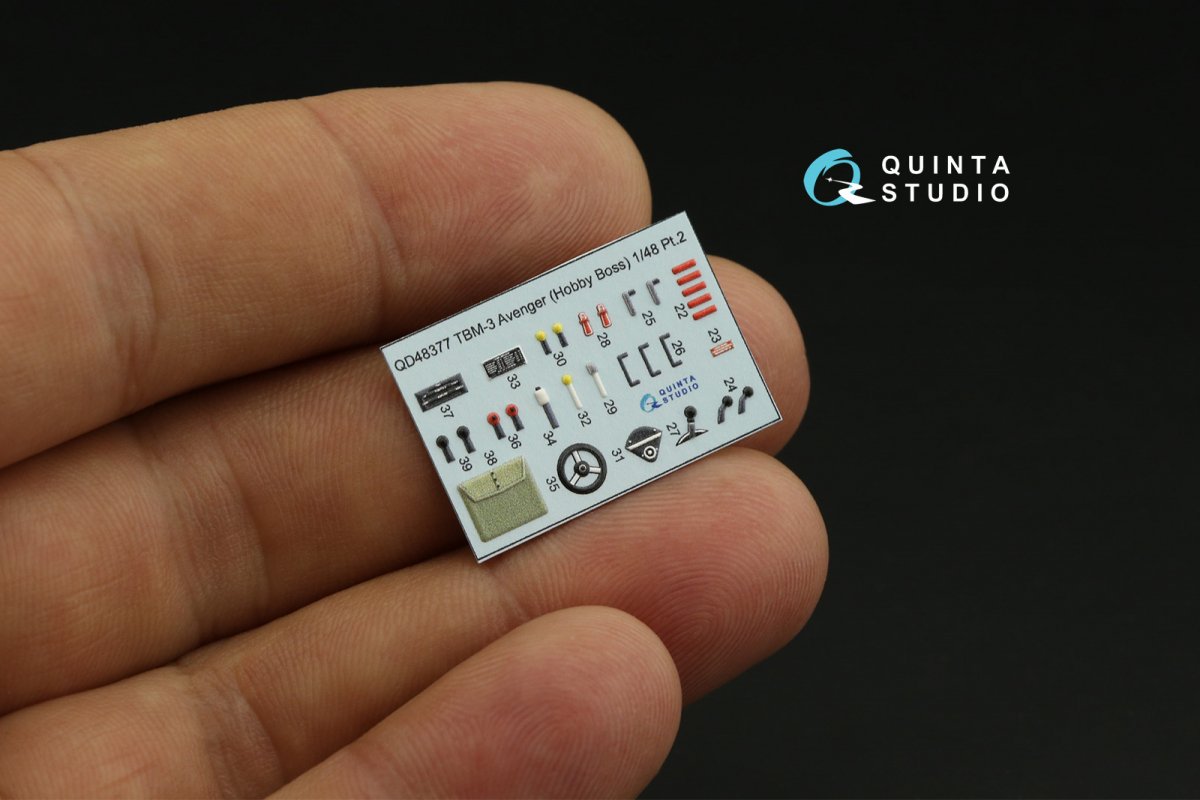 Quinta Studio QD48377 TBM-3 Avenger 3D-Printed &amp;amp; colored Interior on decal paper (Hobby Boss) 1/48 – image 5