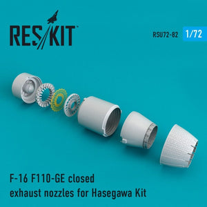 RESKIT RSU72-0082 F-16 F110-GE closed exhaust nozzles for Hasegawa 1/72