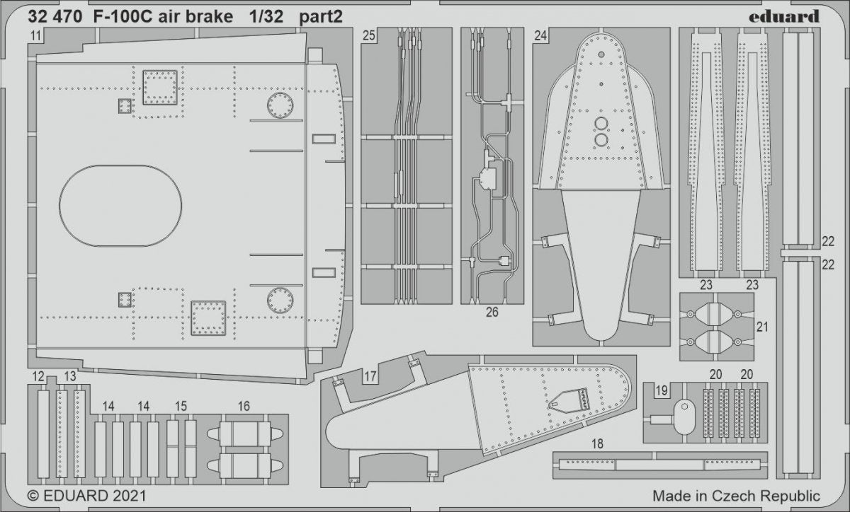 Eduard 32470 F-100C air brake TRUMPETER 1/32 – immagine 2