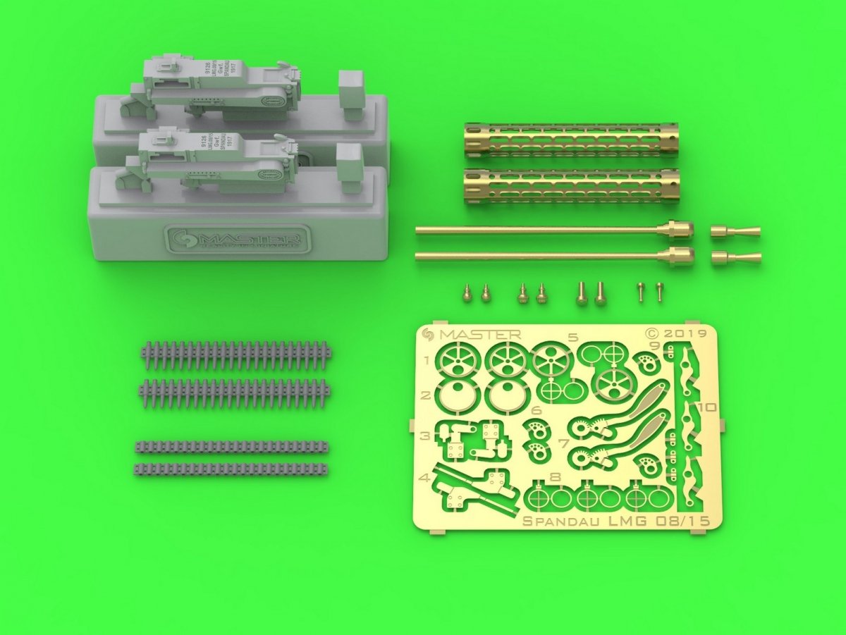Master AM-32-121 German WWI Spandau LMG 8/15 machine gun (2 pcs.) (resin, turned and photo-etched parts) 1/32 – Bild 2