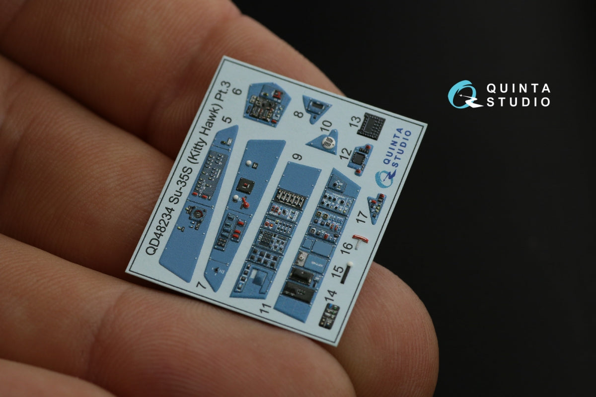 Quinta Studio QD48234 Su-35S 3D-Printed &amp;amp; colored Interior on decal paper (KittyHawk) 1/48 – Bild 11