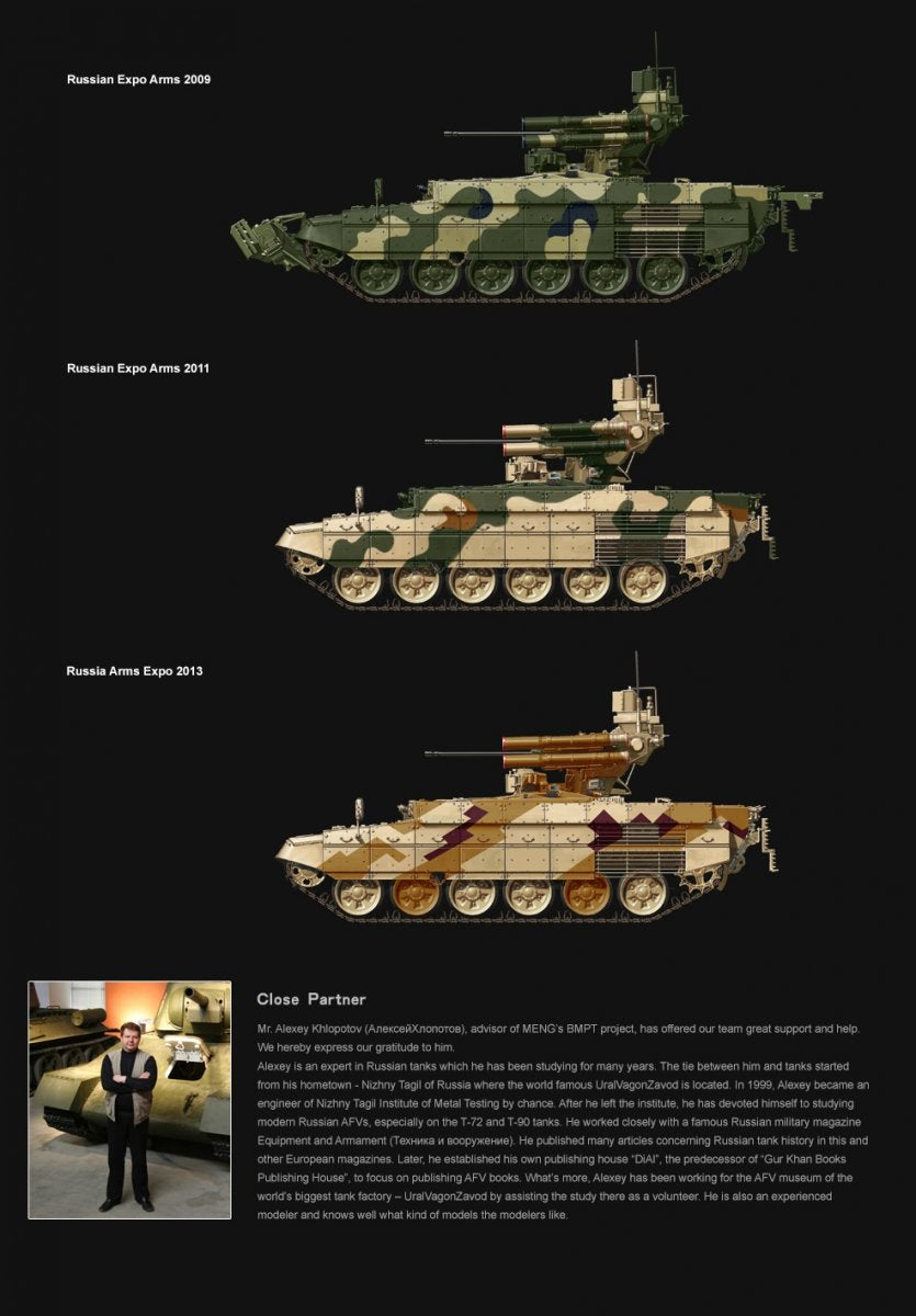Meng Model TS-010 RUSSIAN TERMINATOR FIRE SUPPORT COMBAT VEHICLE BMPT w/KMT-8 1/35 – Bild 12