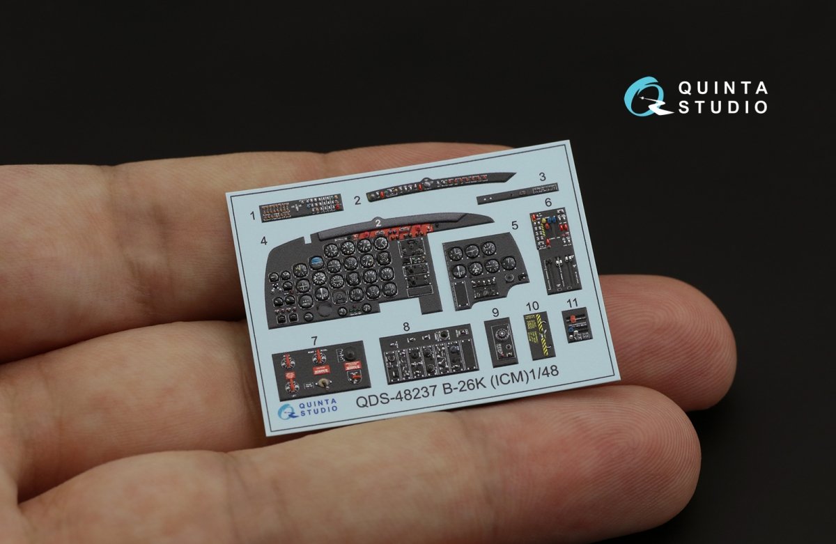 Quinta Studio QDS-48237 B-26K 3D-Printed &amp;amp; colored Interior on decal paper (ICM) (Small version) 1/48 – obrázek 2