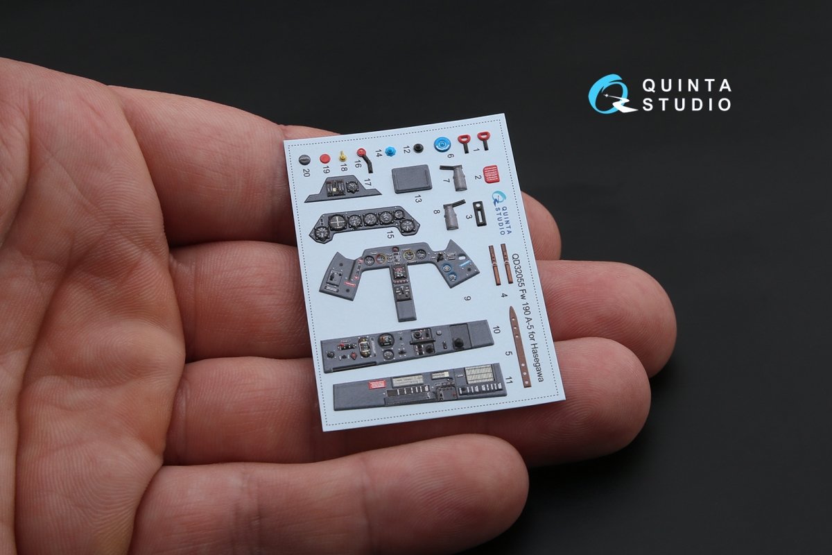 Quinta Studio QD32055 FW 190A-5 3D-Printed &amp;amp; colored Interior on decal paper (for Hasegawa kit) 1/32 – image 3
