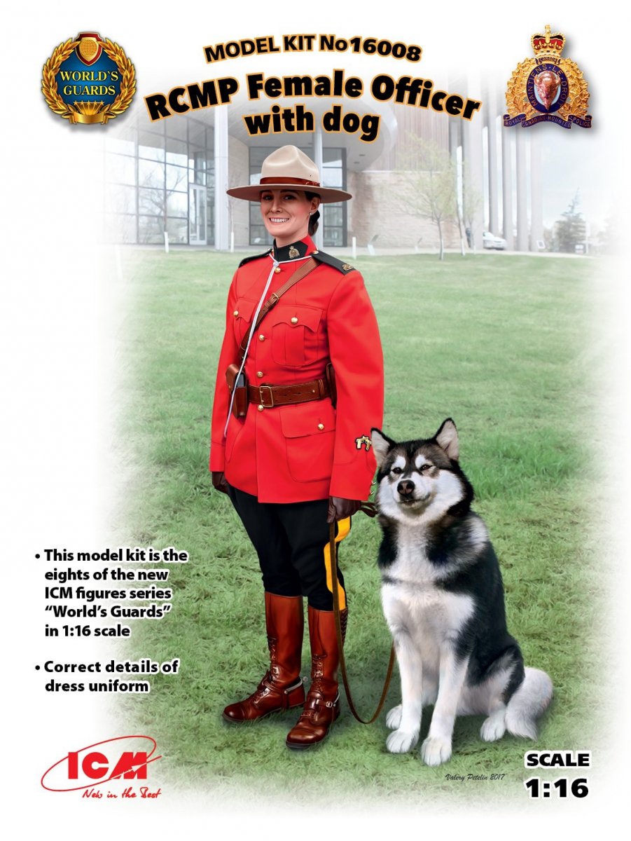 ICM 16008 RCMP Female Officer with dog 1/16