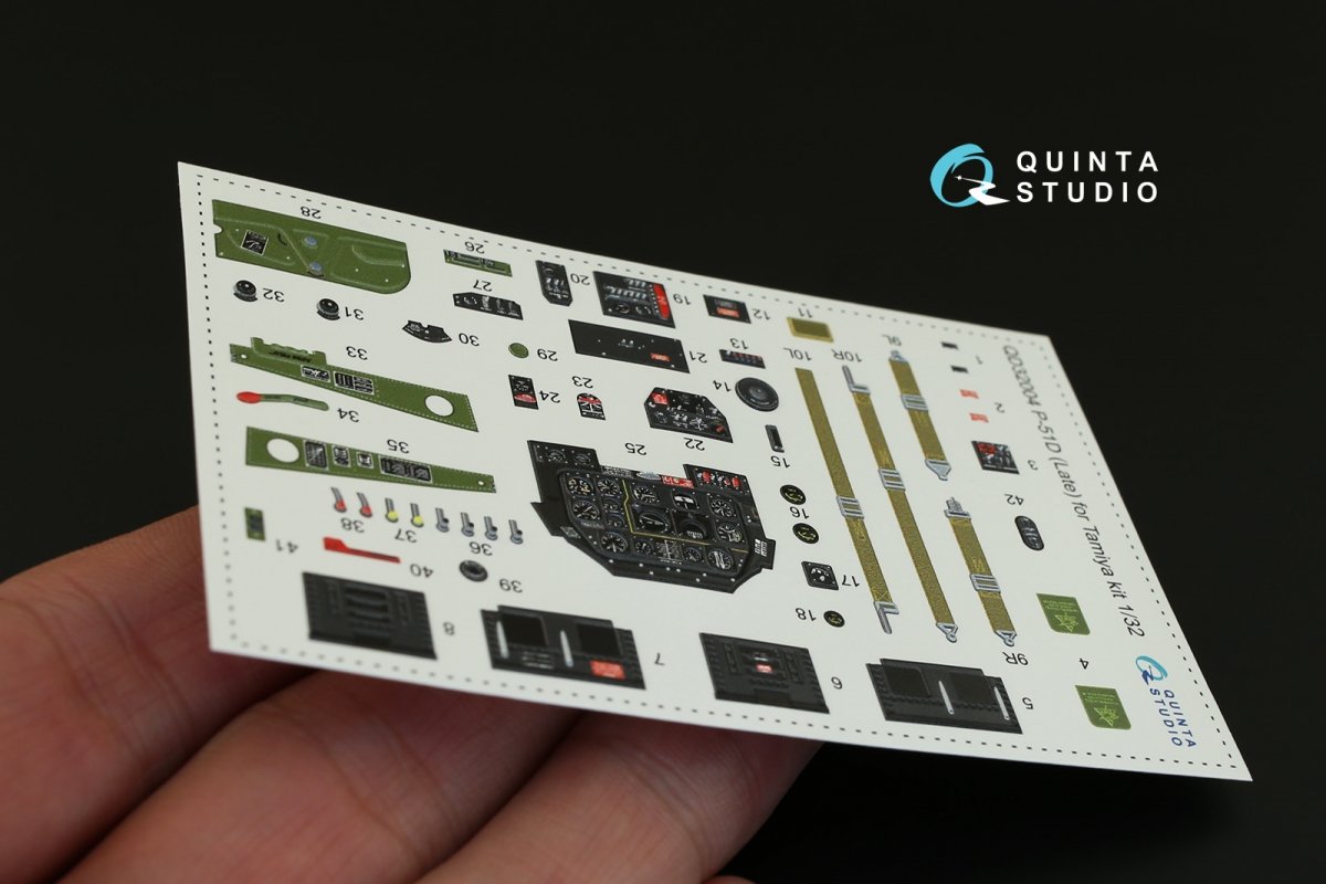 Quinta Studio QD32004 P-51D (Late) 3D-Printed &amp;amp; colored Interior on decal paper (for Tamiya kit) 1/32 – obrázek 5