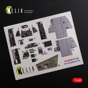 KELIK K48089 F-4J &amp;quot;Phantom II&amp;quot; interior 3D decals for Academy kit 1/48 – obrázek 2