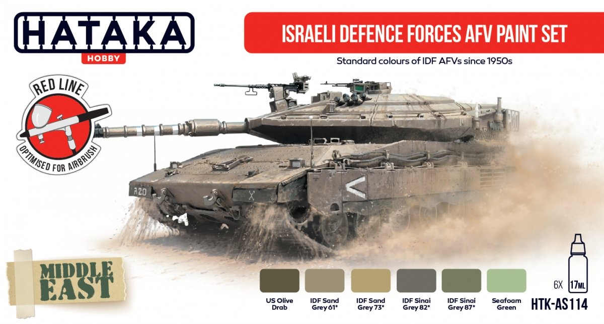 Hataka HTK-AS114 Israeli Defense Forces AFV paint set 6x17 ml