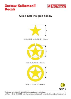 Techmod 72810 - Allied Star Insignia Yellow 1/72 – obrázek 2
