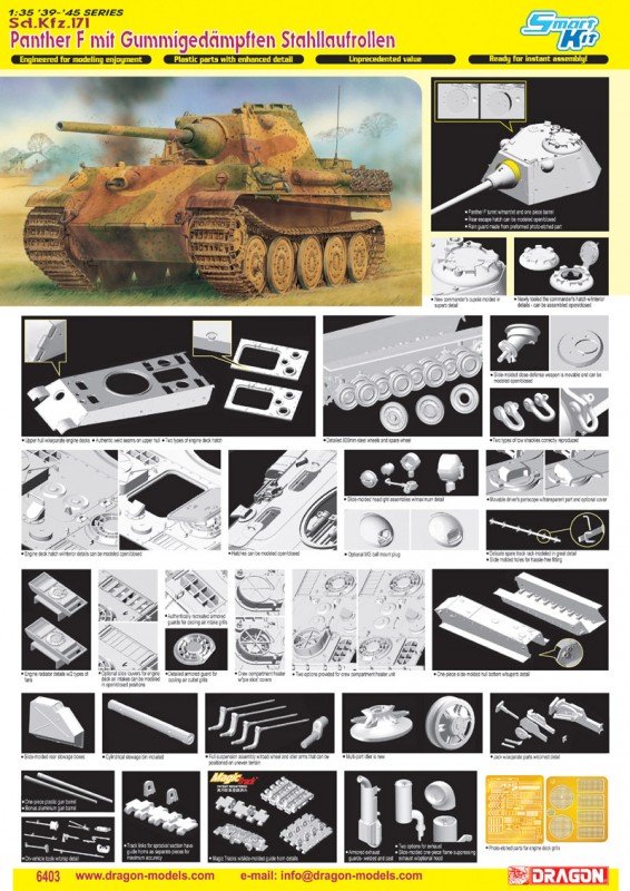 Dragon 6403 Panther F avec Gummigedamften Stahllaufrollen (1/35) – image 2