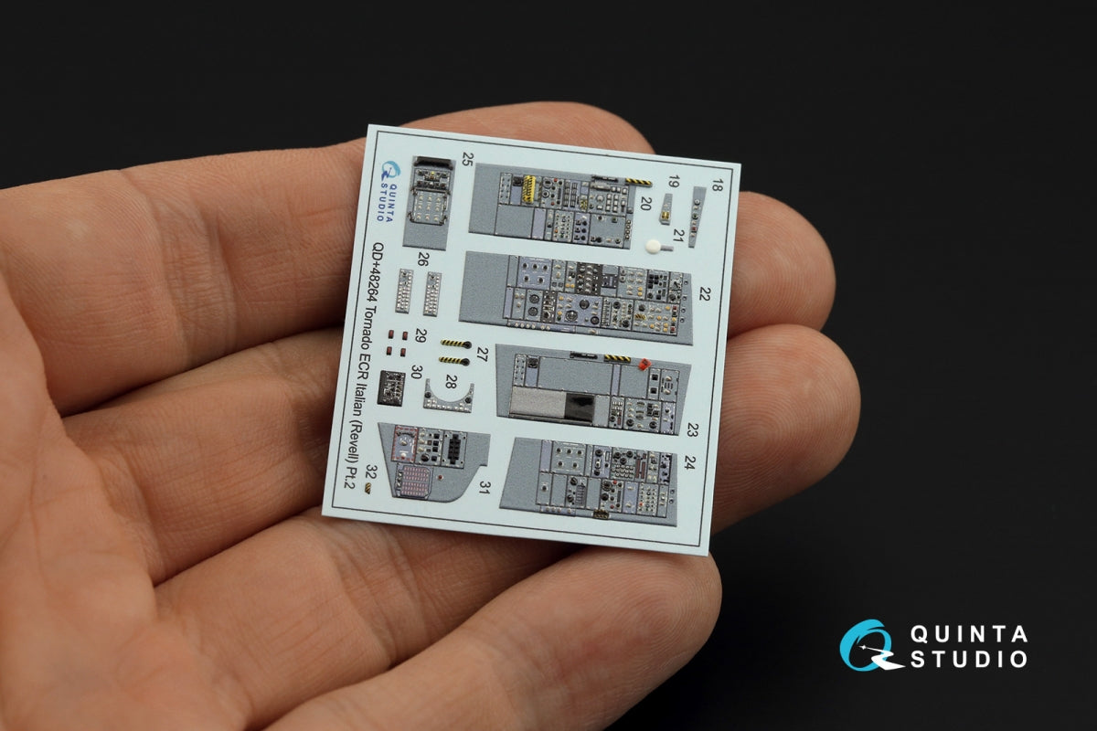 Quinta Studio QD+48264 Tornado ECR Italian 3D-Printed &amp;amp; colored Interior on decal paper (Revell) (with 3D-printed resin parts) 1/48 – Bild 9