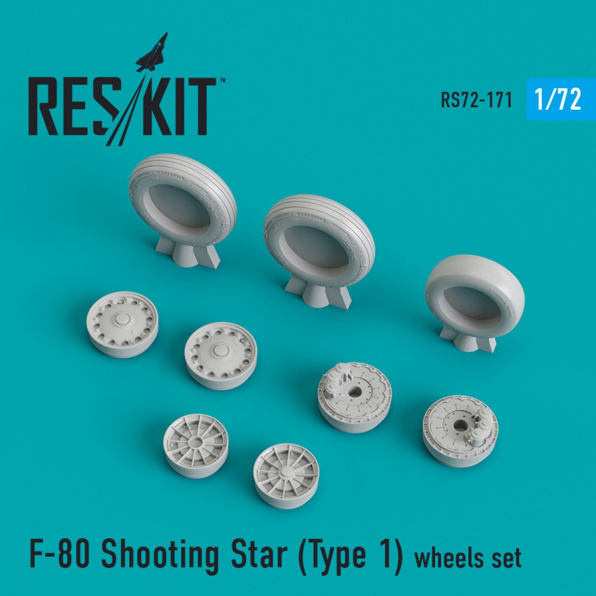 RESKIT RS72-0171 F-80 &amp;quot;SHOOTING STAR&amp;quot; (TYPE 1) WHEELS SET 1/72