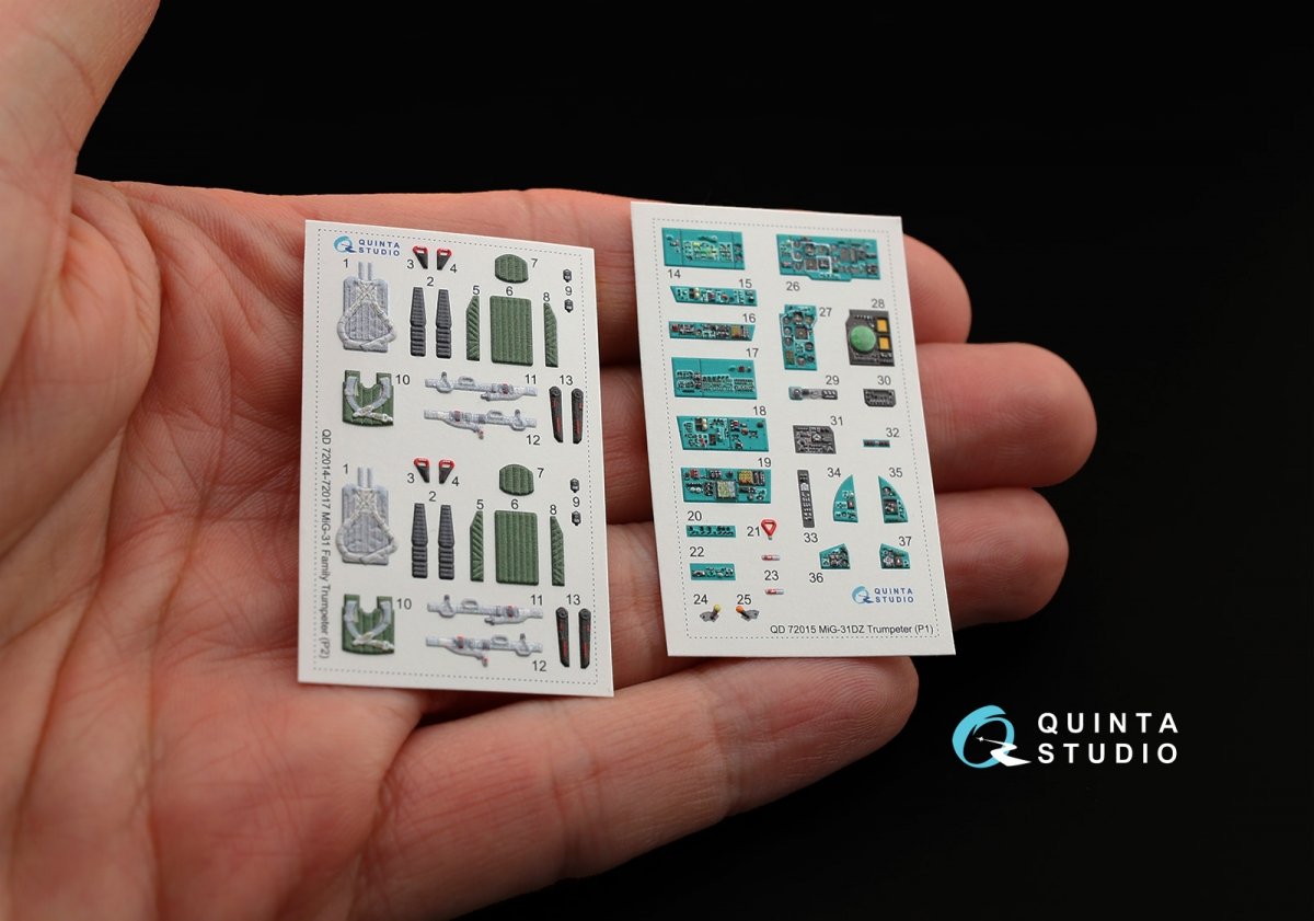 Quinta Studio QD72015 MiG-31DZ 3D-Printed &amp;amp; colored Interior on decal paper (for Trumpeter kit) 1/72 – obrázek 4