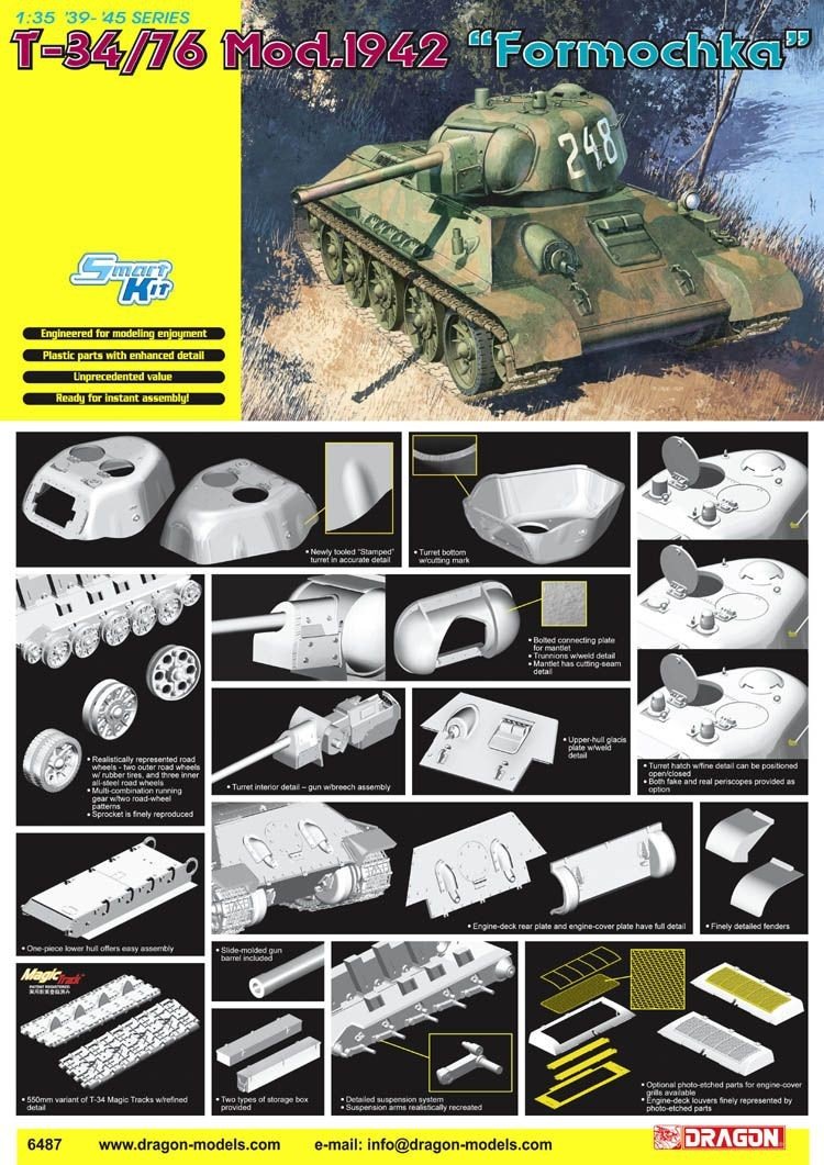 Dragon 6487 T-34/76 Mod. 1942 "Formochka" 1/35