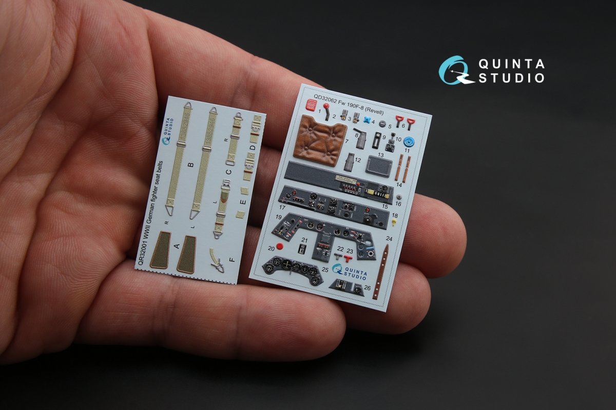 Quinta Studio QD32062 Fw 190F-8 3D-Printed &amp;amp; colored Interior on decal paper (for Revell kit) 1/32 – image 2