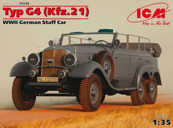 ICM 35538 ​​Type G4 (Kfz.21) WWII German Staff Car (1/35)