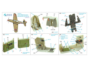 Quinta Studio QD32216 P-39Q/N Airacobra 3D-Printed colored Interior on decal paper (KittyHawk) 1/32 – imagen 2