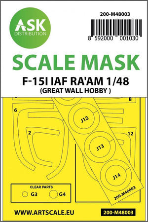 ASK M48003 F-15I Ra&amp;#39;am double-sided painting mask for Great Wall Hobby 1/48