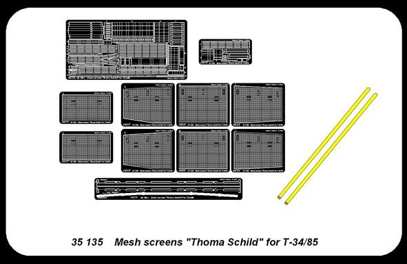 Aber 35135 Thoma mesh screens for T-34/85 tank (1/35) – image 4