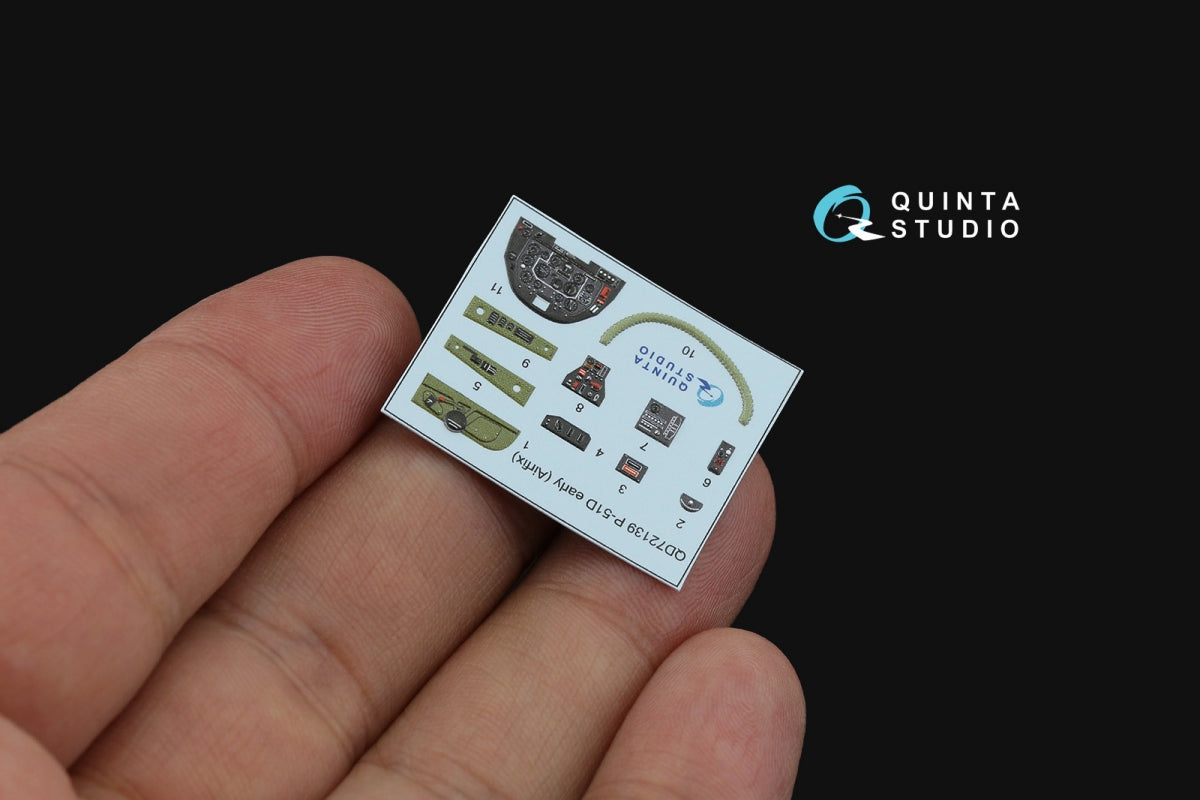 Quinta Studio QD72139 P-51D early 3D-Printed colored Interior on decal paper (Airfix) 1/72 – image 6