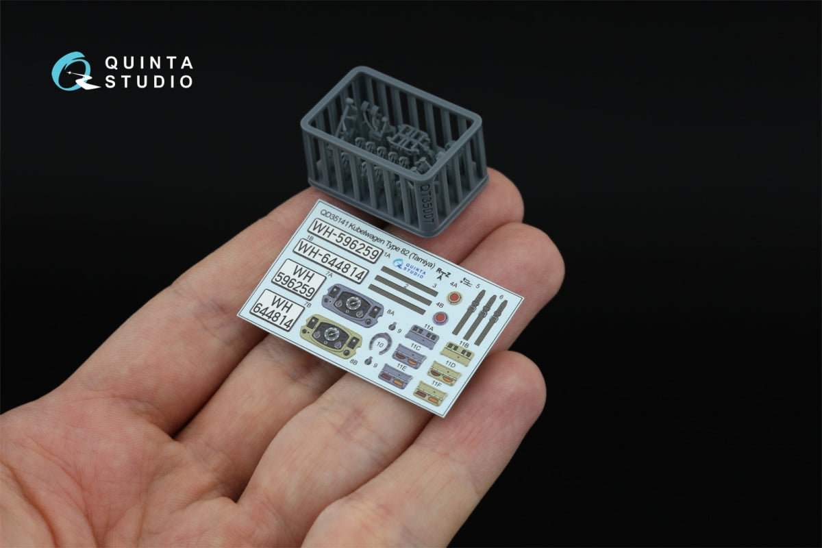 Quinta Studio QD+35141 Kubelwagen Type 82 3D-Printed &amp;amp; colored Interior on decal paper (Tamiya) (with 3D-printed resin parts) 1/35 – image 5