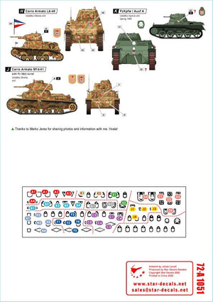 Star Decals 72-A1051 Balkan WW2 # 1. Croatia in WW2. Ustache/Ustacha tanks 1/72 – image 2