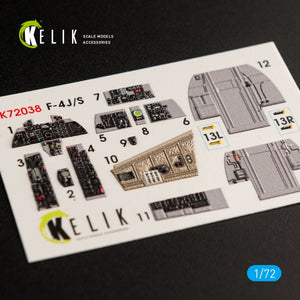 KELIK K72038 F-4J/S &amp;quot;PHANTOM II&amp;quot; INTERIOR 3D DECALS FOR HASEGAWA KIT 1/72