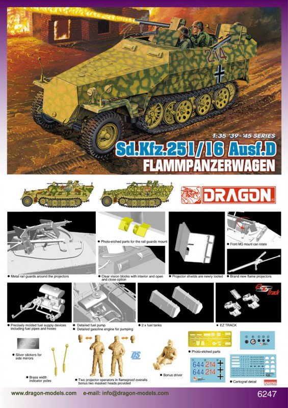 Dragon 6247 Sd.Kfz. 251/16 Ausf. D Flammpanzerwagen 1/35 – Bild 2