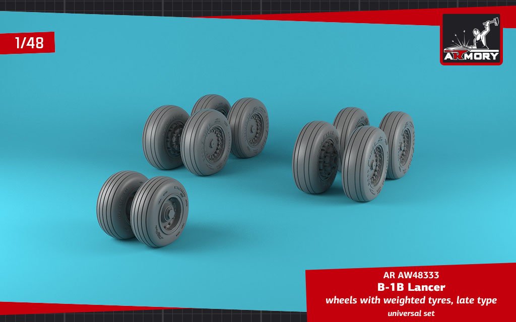 Armory Models AW48333 B-1B Lancer wheels w/ weighted tires, late 1/48 – zdjęcie 4