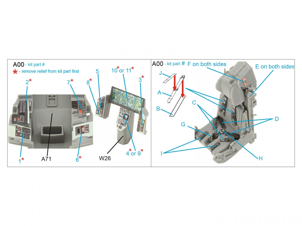 Quinta Studio QD48440 F-35B 3D-Printed &amp;amp; colored Interior on decal paper (Tamiya) 1/48 – imagen 2