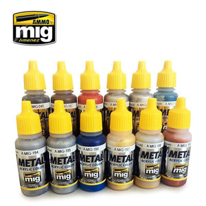AMMO of Mig Jimenez 7175 METALLIC COLORS SET (12x17ml) – image 2