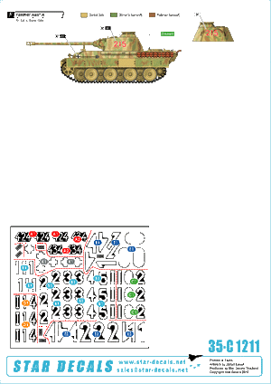 Star Decals 35-C1211 German tanks in Italy # 11 Panther A &amp;amp; G 1/35 – obrázek 2