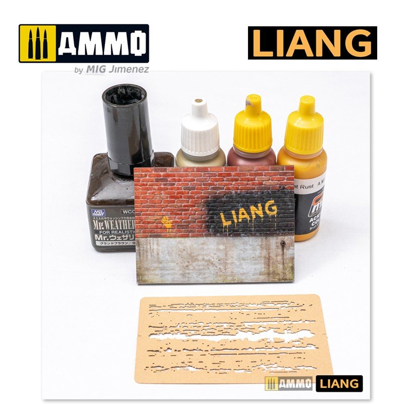 Liang 0009 Chipping Effects Airbrush Stencils – image 2