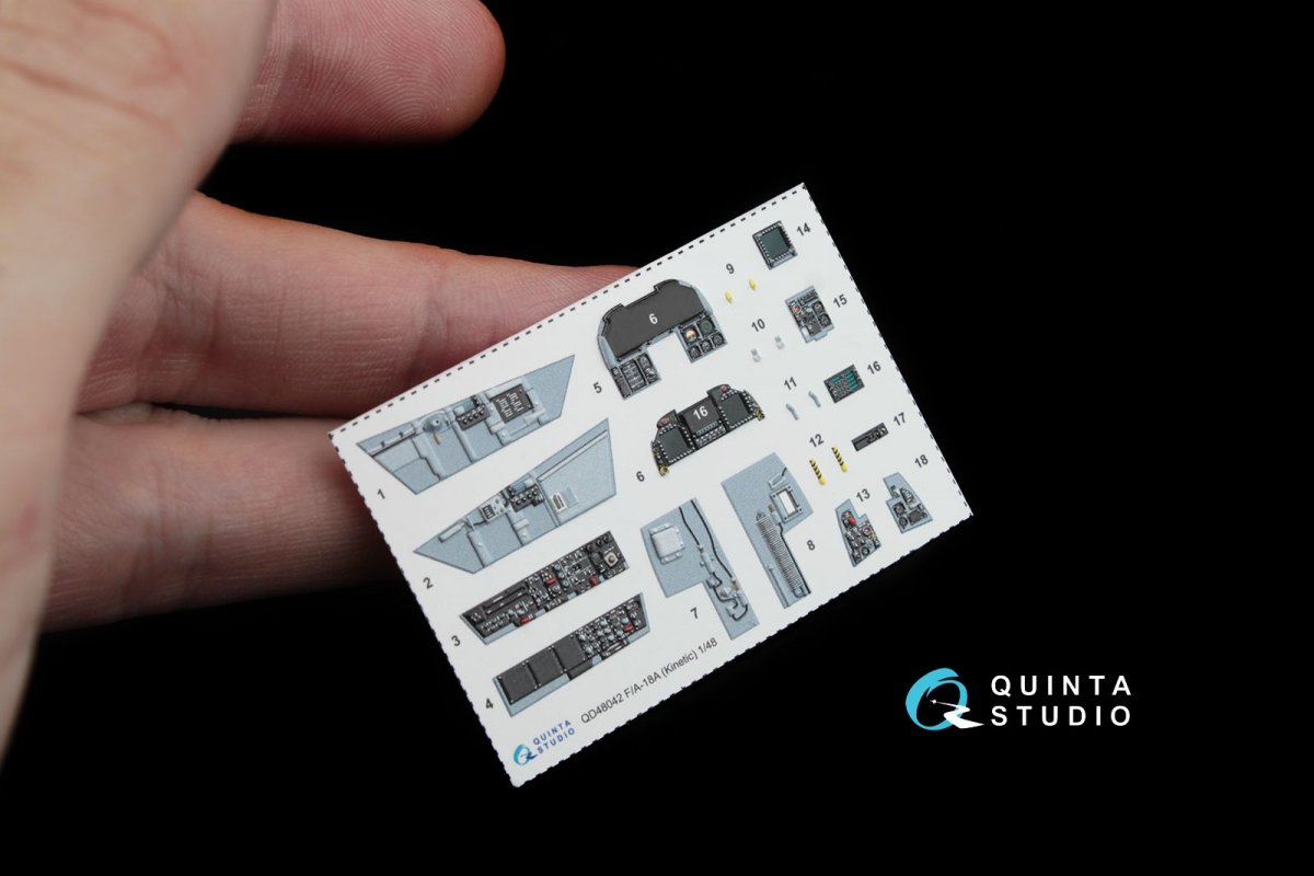 Quinta Studio QD48042 F/A-18A 3D-Printed &amp;amp; colored Interior on decal paper (for Kinetic) 1/48 – image 2