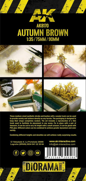 AK Interactive AK8170 AUTUMN BROWN SHRUBBERIES 75MM / 90MM 1/35 – obrázek 3