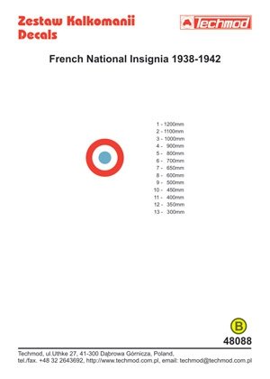 Techmod 48088 - French National Insignia 1938-1942 1/48 – immagine 2
