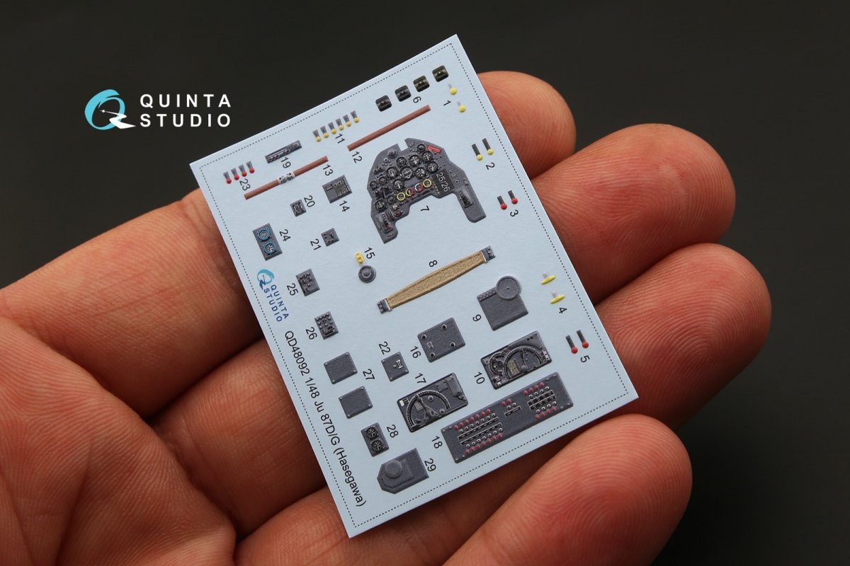 Quinta Studio QD48092 Ju 87D/G 3D-Printed &amp;amp; colored Interior on decal paper (for Hasegawa kit) 1/48 – image 4