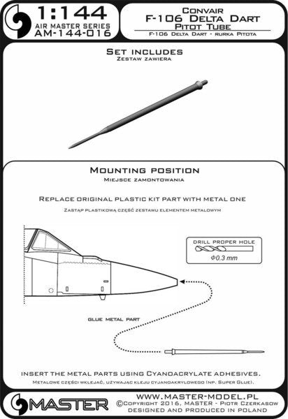 Master AM-144-016 F-106 Delta Dart - Pitot Tube 1/144 – Bild 3