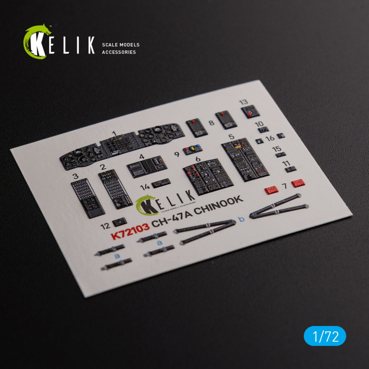 KELIK K72103 CH-47A interior 3D decals for Trumpeter kit 1/72