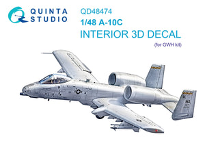 Quinta Studio QD48474 A-10C 3D-Printed colored Interior on decal paper (GWH) 1/48