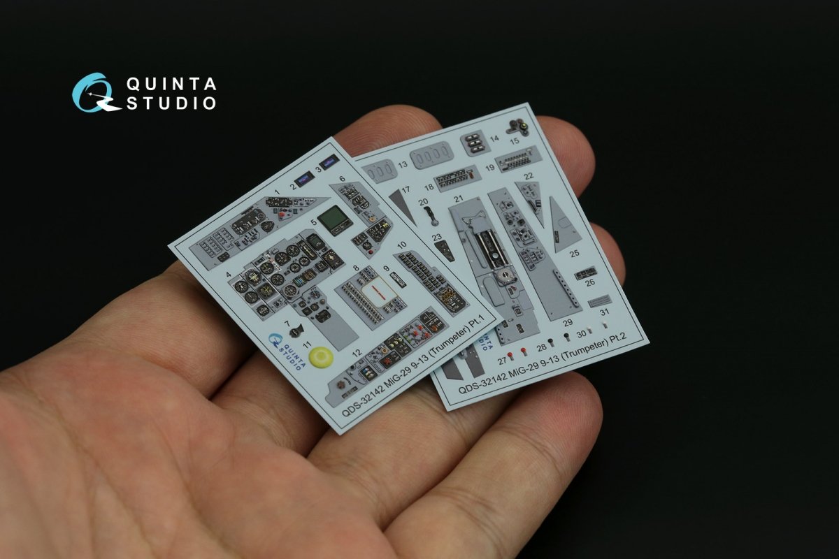 Quinta Studio QDS-32142 MiG-29 9-13 Fulcrum C 3D-Printed &amp;amp; colored Interior on decal paper (Trumpeter) (Small version) 1/32 – immagine 2