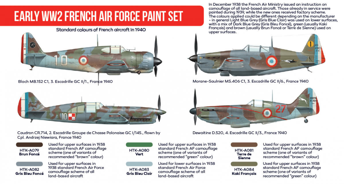 Hataka HTK-AS16 Early WW2 French Air Force paint set (6x17ml) – image 2