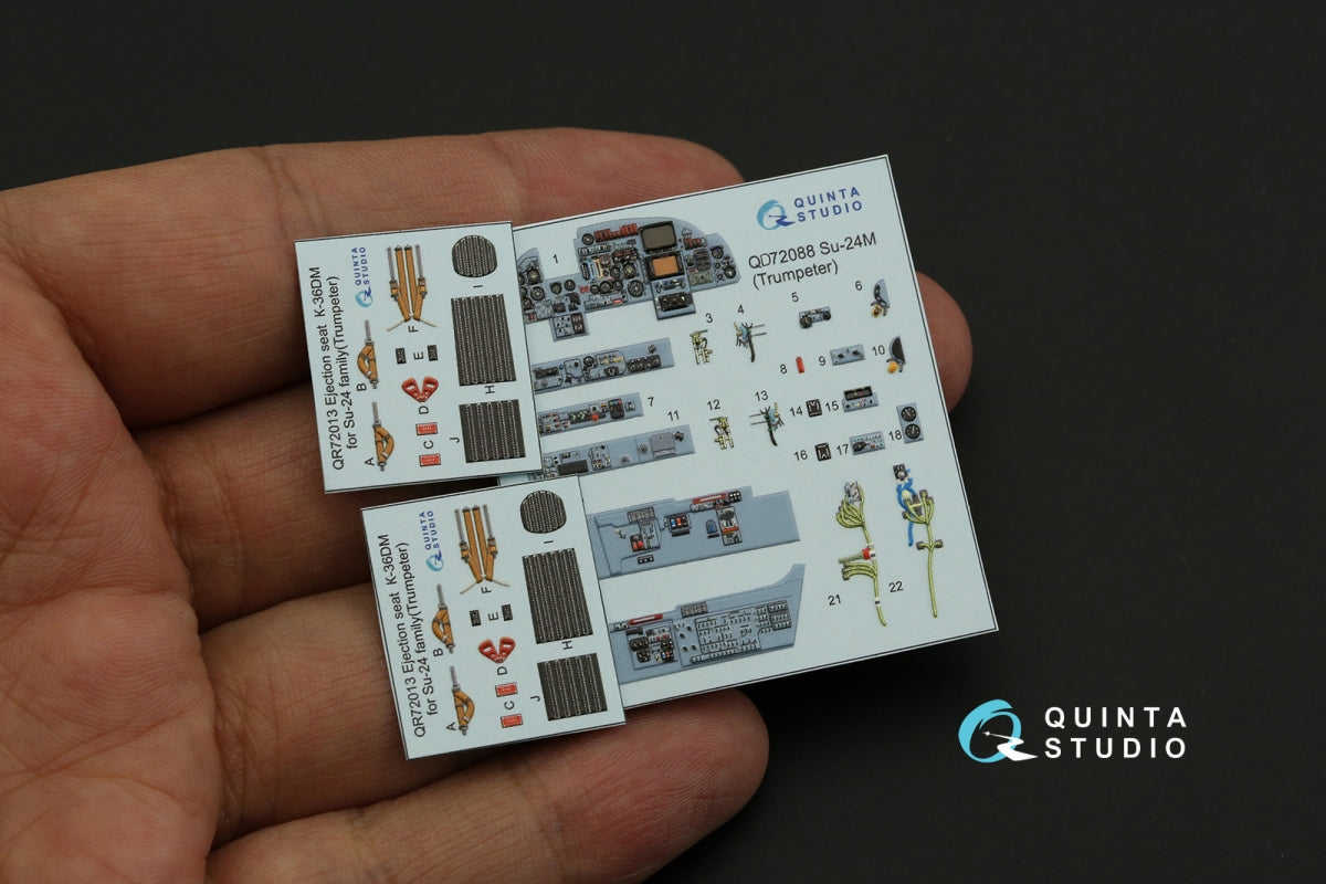 Quinta Studio QD72088 Su-24M 3D-Printed &amp;amp; colored Interior on decal paper (Trumpeter) 1/72 – image 4