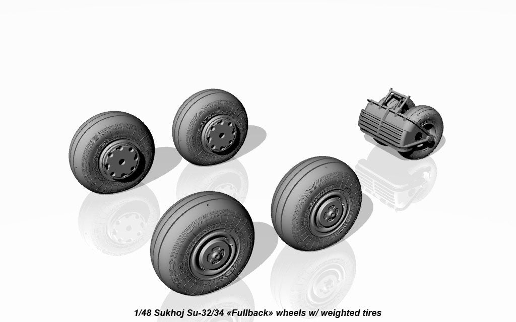Armory Models AW48025 Sukhoj Su-32FN / Su-34 Fullback wheels w/ weighted tires 1/48 – immagine 6