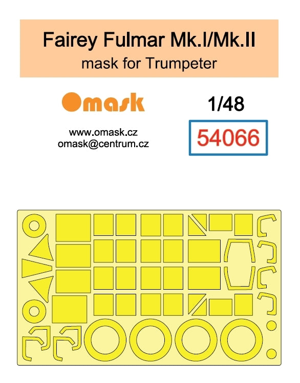 Masque Omask 54066 Fairey Fulmar Mk.I / Mk.II (pour Trumpeter) 1/48