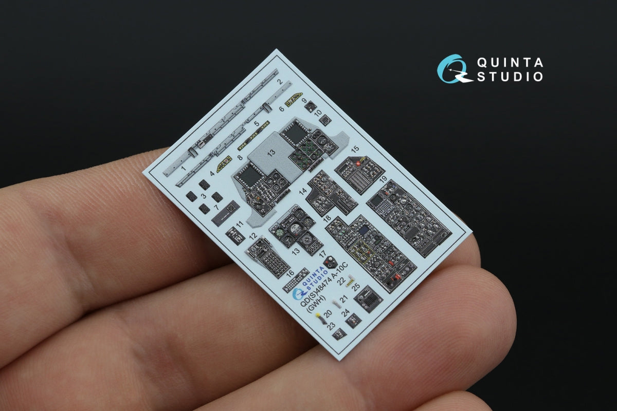 Quinta Studio QD48474 A-10C 3D-Printed colored Interior on decal paper (GWH) 1/48 – obrázek 2