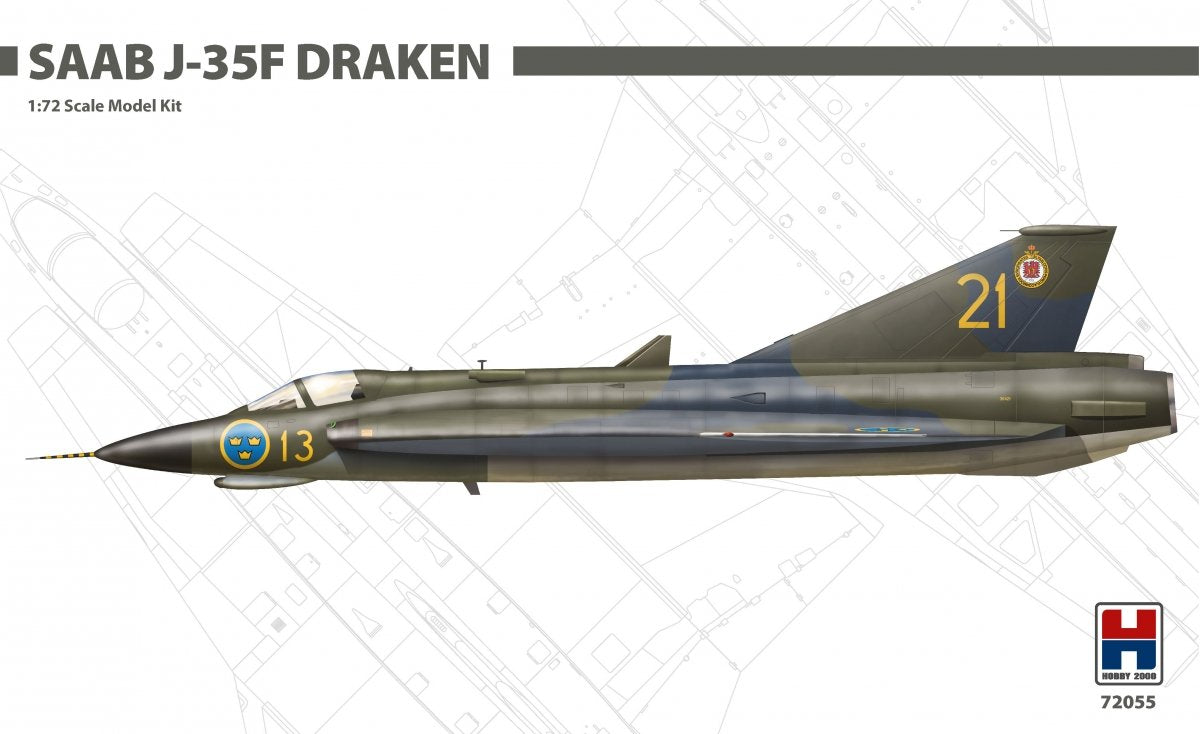 Hobby 2000 72055 Saab J-35F Draken (HASEGAWA + CARTOGRAF + MASKS) 1/72