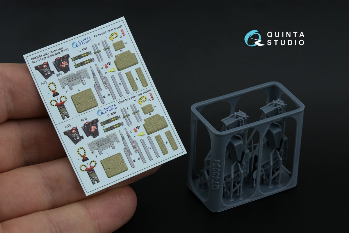Quinta Studio QR+48094 GRU-7A late, 2 ejection seats for F-14 A/F-14B (Hasegawa, GWH) 1/48 – immagine 3
